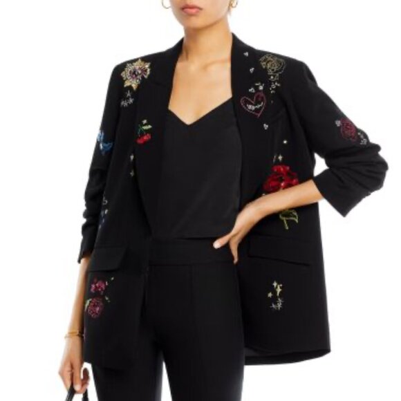 Oversized Cinq à Sept  daydream doodles embroidered blazer Size XS-M NEW - Picture 1 of 12